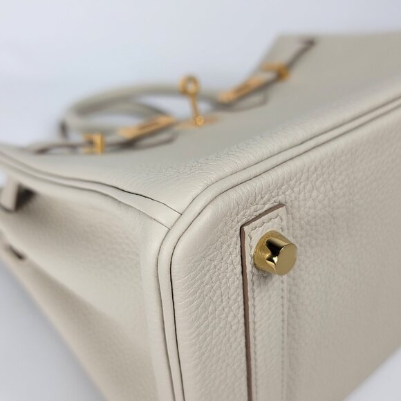 NEW Full Gift Box Receipt HERMES Birkin 25 Beton Togo Leather Gold Tote Bag - Picture 12 of 14